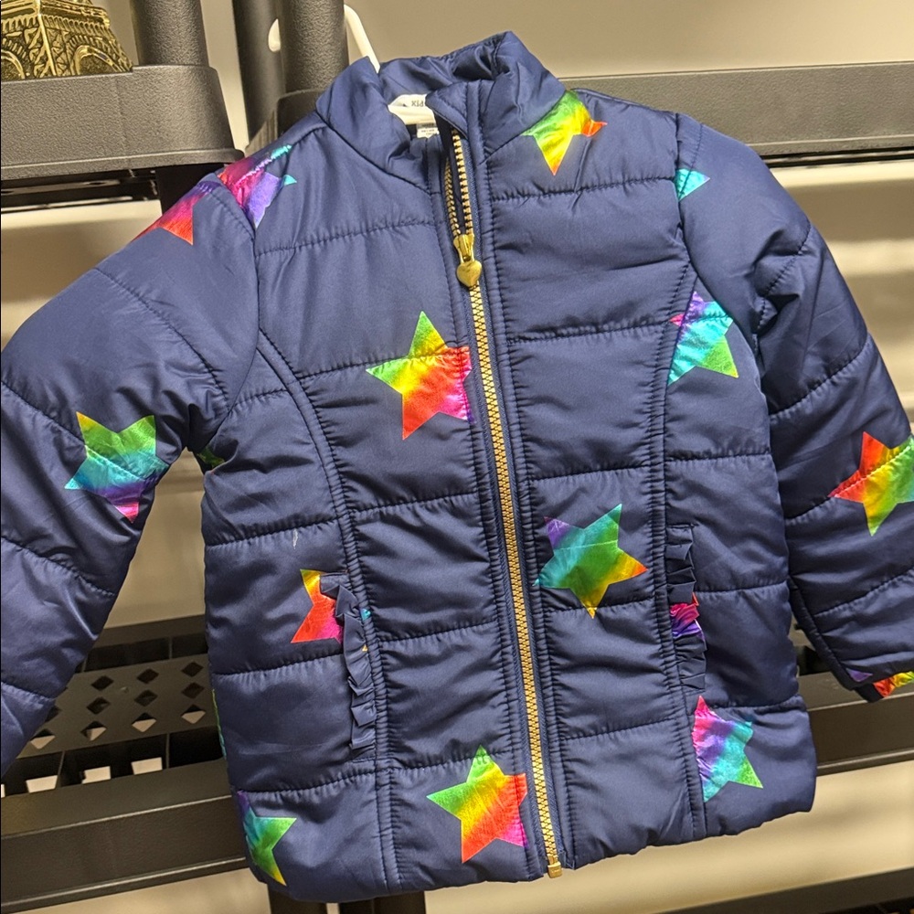 Kids Star Patterned Jacket - Blue